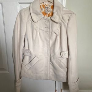 Cream Thick Winter Coat with Hood